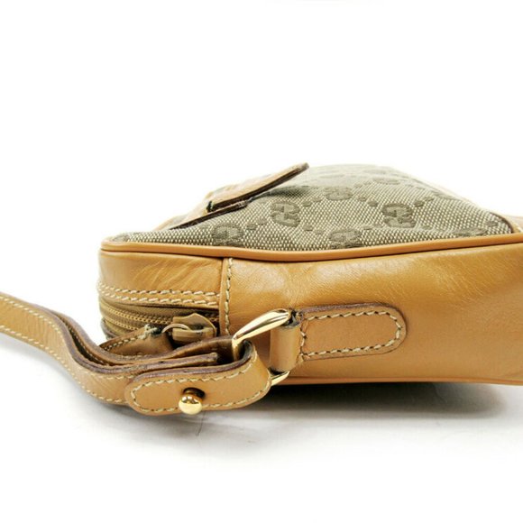 Authentic GUCCI clutch bag GG pattern beige canvas leather - Picture 4 of 7